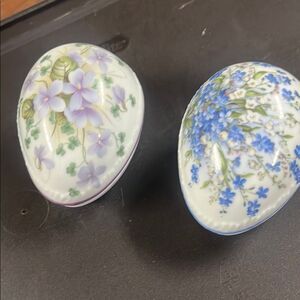 Floral Porcelain Decorative Eggs